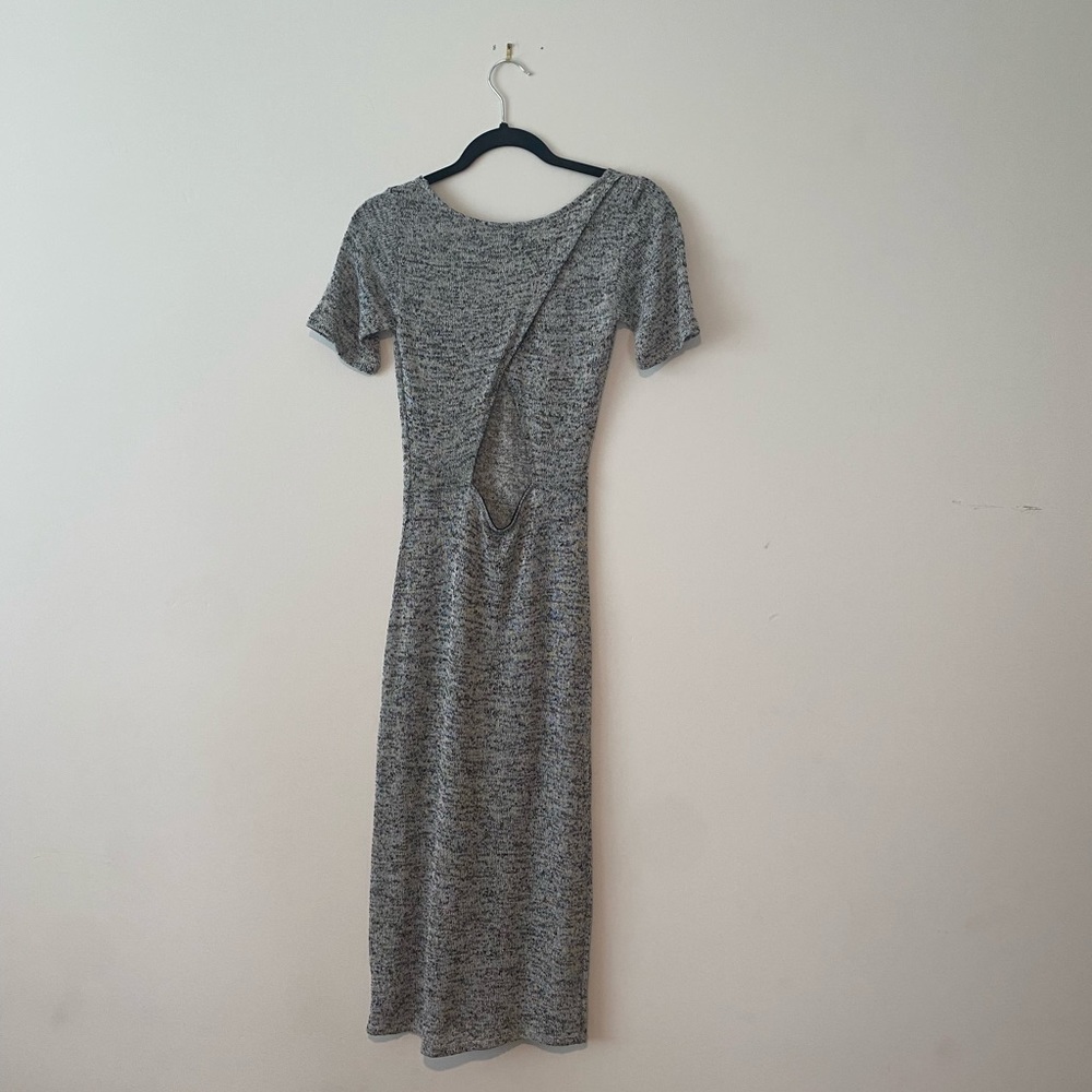 H&M Asymmetrical Open Back T-Shirt Dress in Grey SZ XS